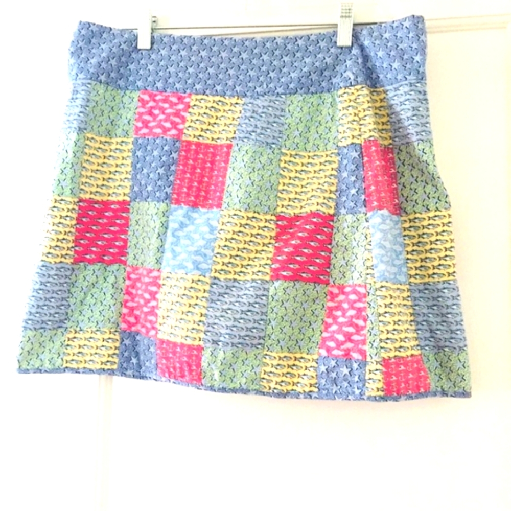 VINEYARD VINES by Shep & Ian Patchwork Mini Skirt Size 10 - 100% Cotton - Picture 3 of 14